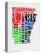 Arkansas Watercolor Word Cloud-NaxArt-Stretched Canvas
