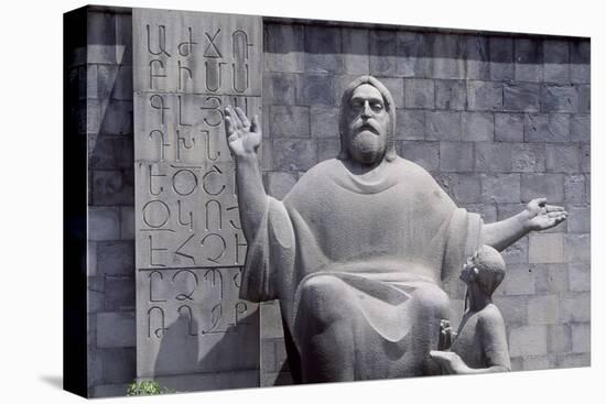 Armenia, Erewan, Statue of Mesrop Mashtots in Mesrop Mashtots Institute of Ancient Manuscripts-null-Premier Image Canvas