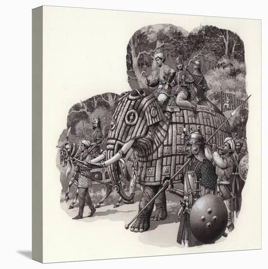 Armoured Chinese Army Elephant-Pat Nicolle-Premier Image Canvas