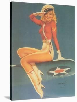 'Army Air Force Pin Up Girl Poster' Stretched Canvas Print - Archivea Arts  | Art.com