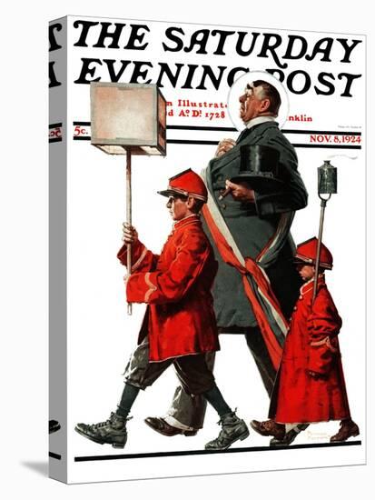 "Army March" or "Grand Reception" Saturday Evening Post Cover, November 8,1924-Norman Rockwell-Premier Image Canvas