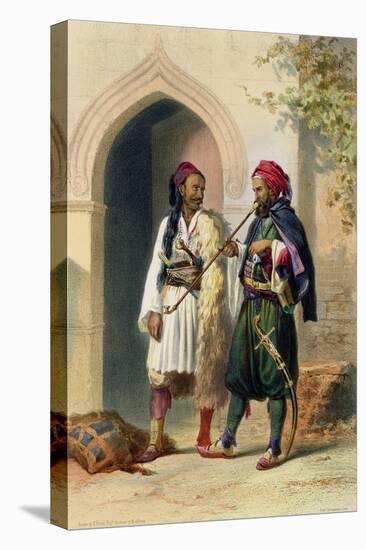 Arnaout and Osmanli Soldiers, Alexandria, the Valley of the Nile, c.1848-Achille-Constant-Théodore-Émile Prisse d'Avennes-Premier Image Canvas