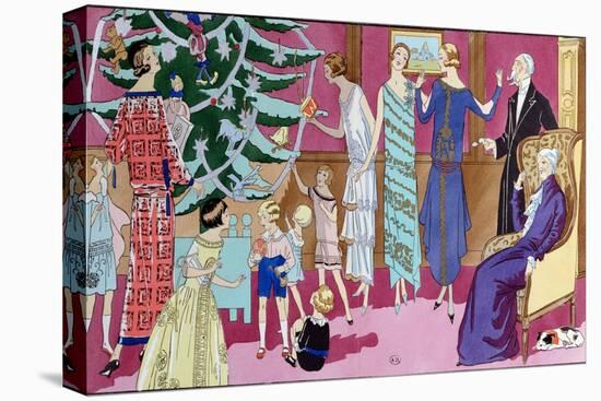 Around the Christmas Tree, Fashion Plate from "Art Gout Beaute" Magazine, December 1923-French School-Premier Image Canvas