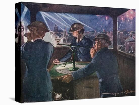 Arp Officers in an Observation Post During the Blitz Reporting on Fires Probably Caused by Bombs-null-Premier Image Canvas