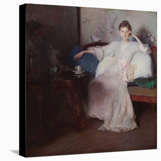 Arrangement in Pink and Gray (Afternoon Tea) (Oil on Canvas)-Edmund Charles Tarbell-Premier Image Canvas
