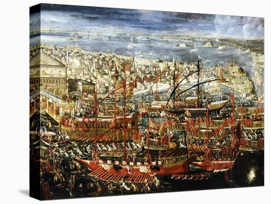 Arrival of Morosini's Fleet in Basin of St Marks, Venice, 1685-null-Premier Image Canvas