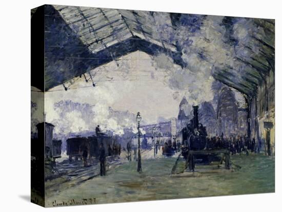 Arrival of the Normandy Train, Gare Saint-Lazare, 1877-Claude Monet-Stretched Canvas