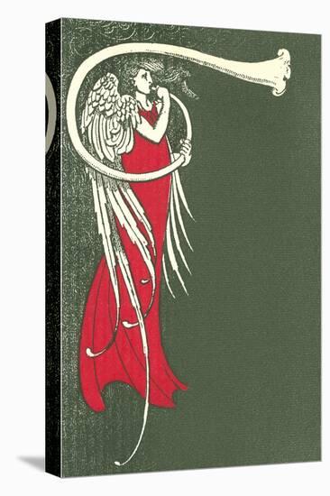 Art Deco Angel Blowing Trumpet-null-Stretched Canvas