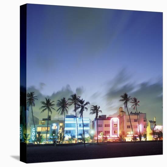 Art Deco Architecture and Palms, South Beach, Miami, Florida-Robin Hill-Premier Image Canvas