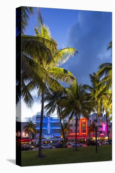 Art Deco District, Ocean Drive, South Beach, Miami Beach, Miami, Florida, USA-Gavin Hellier-Premier Image Canvas