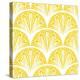 Art Deco Geometric Pattern in Bright Yellow-tukkki-Stretched Canvas