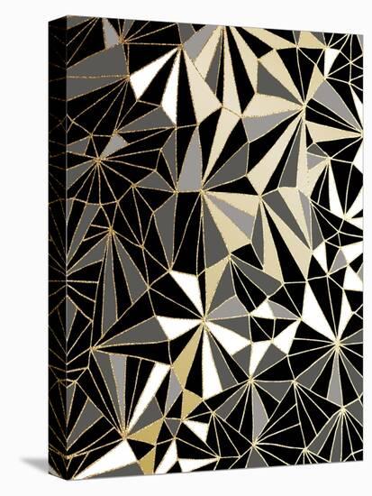 Art Deco Geometry - Black and Gold-Dominique Vari-Stretched Canvas