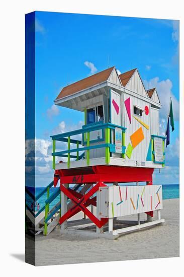 Art Deco Lifeguard Hut Florida-null-Stretched Canvas