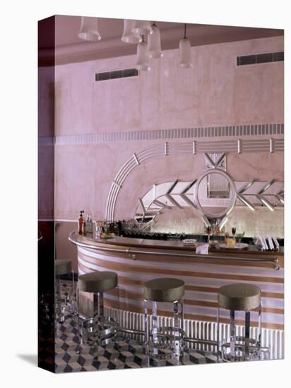 Art Deco Period Bar Area, Usha Kiran Palace Hotel, Gwalior, Madhya Pradesh State, India-John Henry Claude Wilson-Premier Image Canvas