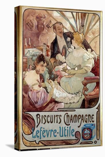 Art Nouveau: Advertising Poster for Biscuits Champagne Produced by Lefevre Utile, 1897 (Poster)-Alphonse Marie Mucha-Premier Image Canvas