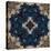 Art Nouveau Geometric Ornamental Vintage Pattern in Beige and Blue Colors-Irina QQQ-Stretched Canvas