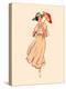 Art Nouveau Spring Fashion Girl with Umbrella-sahuad-Stretched Canvas