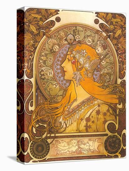Art Nouveau Zodiac Woman-null-Stretched Canvas