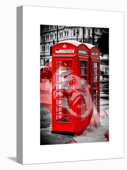 Art Print Series - London Calling - Phone Booths - UK Red Phone - London - England-Philippe Hugonnard-Stretched Canvas