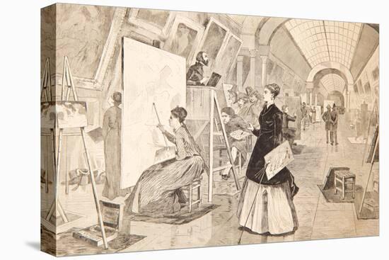 Art Students and Copyists in the Louvre Gallery, Paris, January 11, 1868-Winslow Homer-Premier Image Canvas