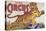 "Arthur Bros. Circus" Poster with Illustration of Roaring Tiger, Circa 1945-null-Premier Image Canvas