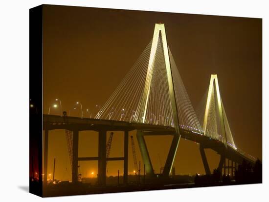 Arthur Revenel Bridge at Night, Charleston, South Carolina, USA-Jim Zuckerman-Premier Image Canvas