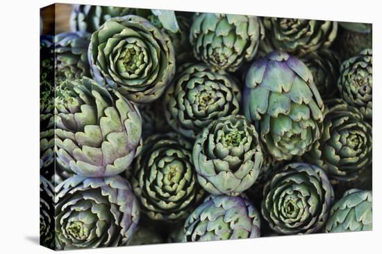 Artichokes at Place Marechal Foch Market, Ajaccio, Corsica, France-Walter Bibikow-Premier Image Canvas