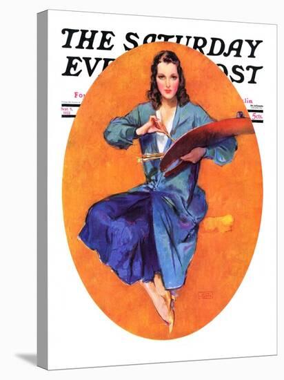 "Artist and Her Palette," Saturday Evening Post Cover, September 9, 1933-John LaGatta-Premier Image Canvas