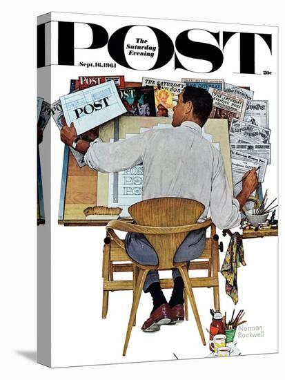 "Artist at Work" Saturday Evening Post Cover, September 16,1961-Norman Rockwell-Premier Image Canvas