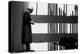 Artist Georgia O'Keeffe Against a Wall Amidst the Shadows of a Fence, Abiquiu, New Mexico, 1966-John Loengard-Premier Image Canvas