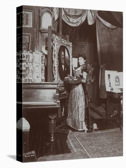 Artist Mary Tillinghast Painting a Portrait in Her Studio, New York, C.1897-Byron Company-Premier Image Canvas