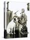 Artist Painting the Dog Listening at a Gramaphone-Peter Jackson-Premier Image Canvas