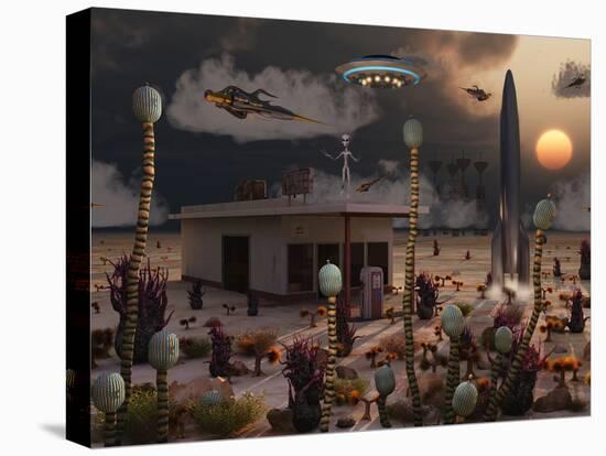 Artist's Concept of a Science Fiction Alien Landscape-Stocktrek Images-Premier Image Canvas