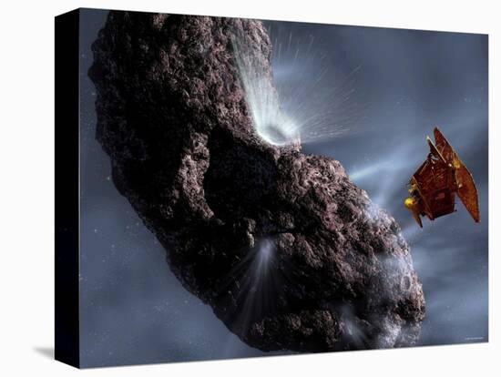 Artist's Concept of Deep Impact's Encounter with Comet Tempel 1-Stocktrek Images-Premier Image Canvas