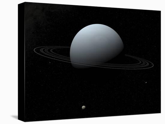 Artist's Concept of How Uranus and its Tiny Moon Puck-Stocktrek Images-Premier Image Canvas