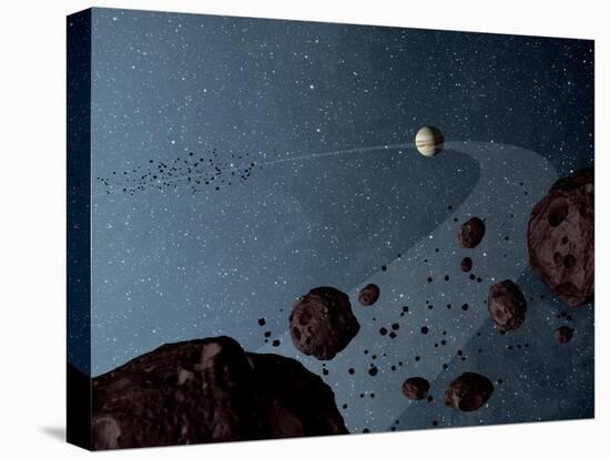 Artist's Concept of Jovian Trojans Asteroids-null-Stretched Canvas