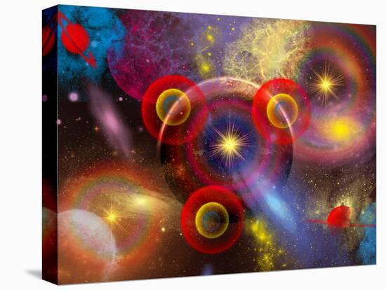 Artist's Concept of Planets and Stars Mixed Together in an Ever-Changing Nebula-Stocktrek Images-Premier Image Canvas