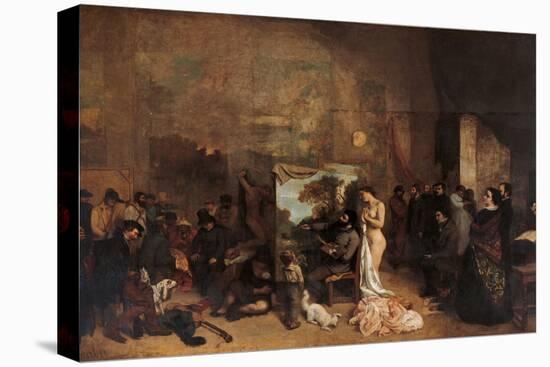 Artist's Studio-Gustave Courbet-Stretched Canvas