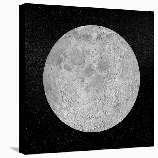 Artists Concept of a Full Moon in the Universe at Night-null-Stretched Canvas