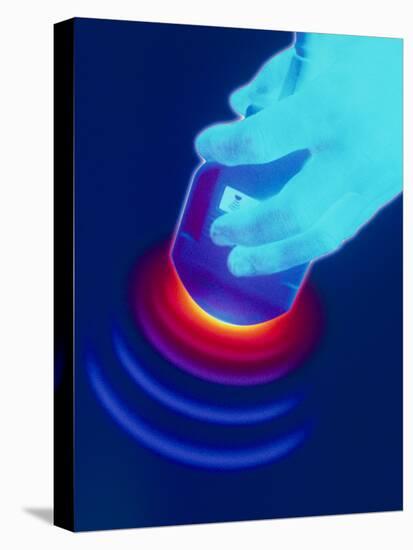 Artwork of a Hand Holding An Ultrasound Transducer-David Gifford-Premier Image Canvas