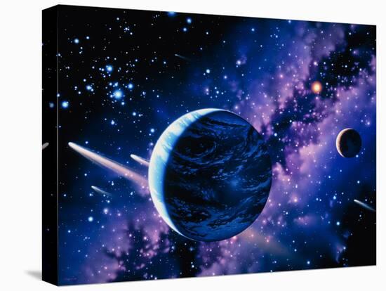 Artwork of Comets Passing the Earth-Joe Tucciarone-Premier Image Canvas