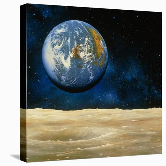 Artwork of the Earth As Seen From the Moon-null-Premier Image Canvas