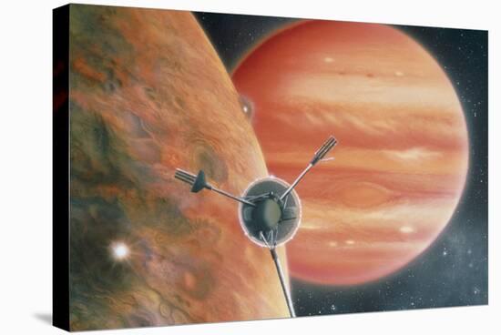 Artwork Showing Galileo Spacecraft Nearing Jupiter-Julian Baum-Premier Image Canvas