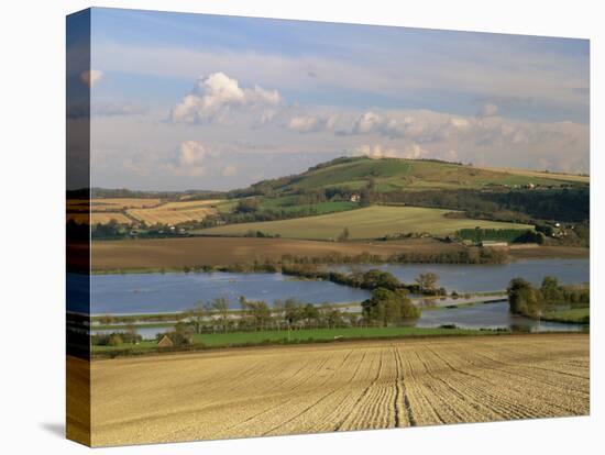 Arun Valley in Food, with South Downs Beyond, Bury, Sussex, England, United Kingdom, Europe-Pearl Bucknall-Premier Image Canvas