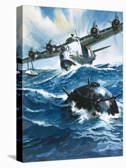 As Flying Officer G. O. Singleton Gunned the Engine of the Short Sunderland He Saw a Drifting Mine-Wilf Hardy-Premier Image Canvas