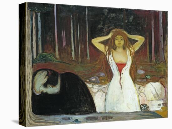 Ashes, 1895, by Edvard Munch, 1863-1944, Norwegian Expressionist painting,-Edvard Munch-Stretched Canvas