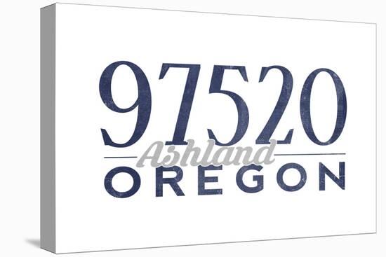 Ashland, Oregon - 97520 Zip Code (Blue)-Lantern Press-Stretched Canvas