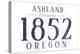 Ashland, Oregon - Established Date (Blue)-Lantern Press-Stretched Canvas