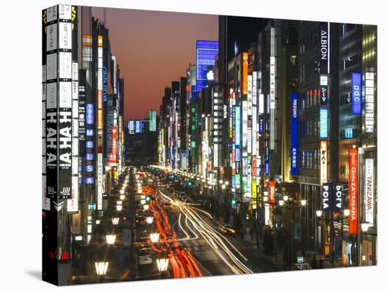 Asia, Japan, Honshu, Tokyo, Ginza, View Along Chuo-dori, a Fashionable Shopping Street in Tokyo-Gavin Hellier-Premier Image Canvas