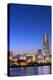 Asia, Japan, Honshu, Yokohama Bay, City Skyline and Mt Fuji, Landmark Tower-Christian Kober-Premier Image Canvas